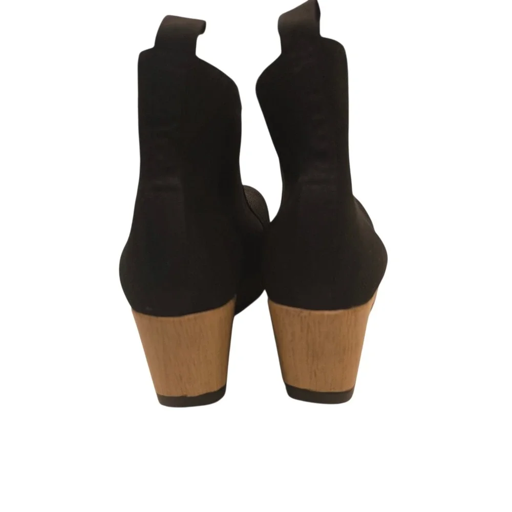 Charleston Shoe Co Sumter Black Knit Wedge Sock Bootie Quiet Luxury 10 Lagenlook